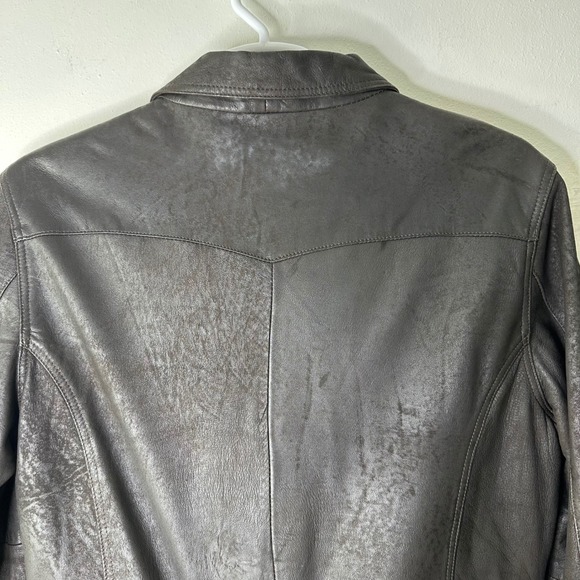 Aviatrix Leather Jacket Mens 2XL Brown Asymmetrical Full Zip Moto Biker Distress - Picture 8 of 10